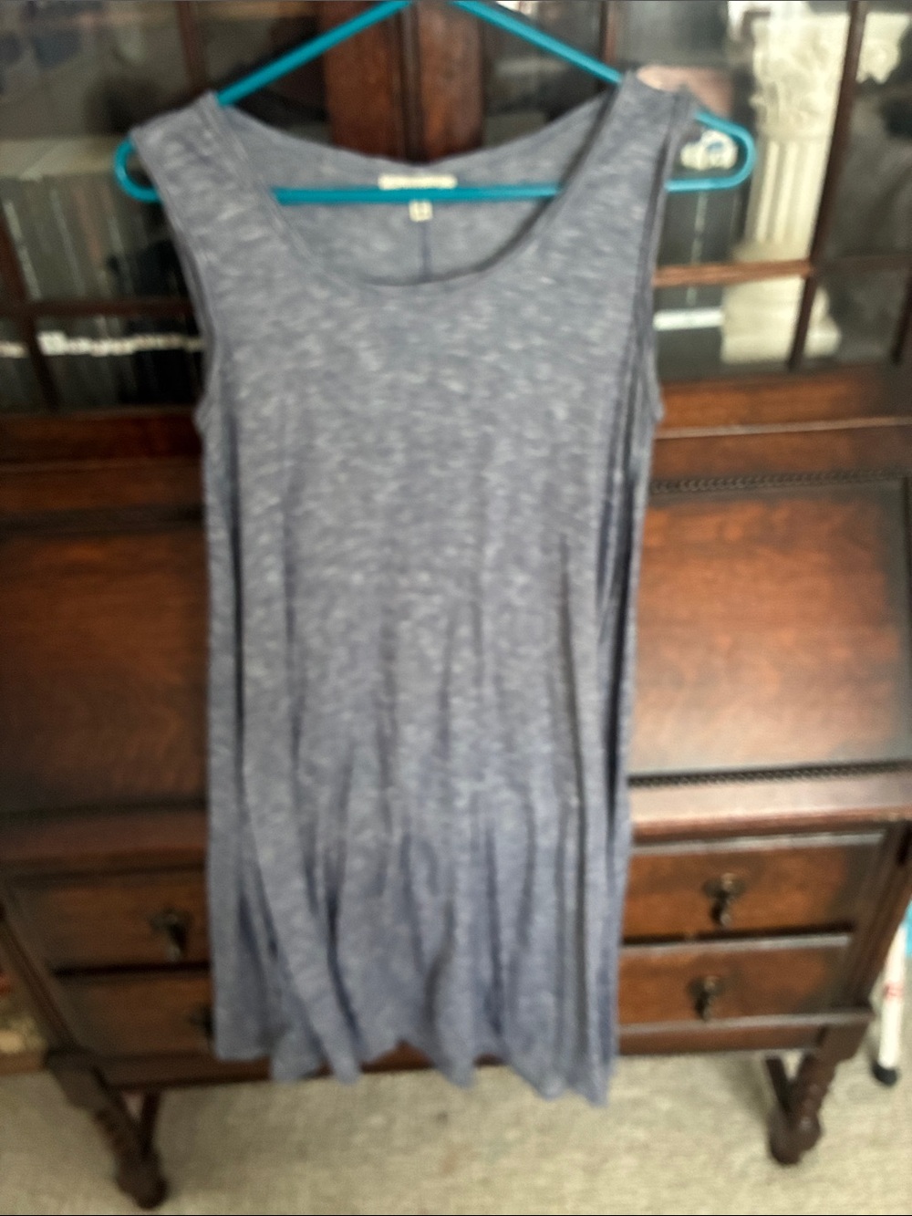Max Studio Heathered Navy Blue Sleeveless Tank